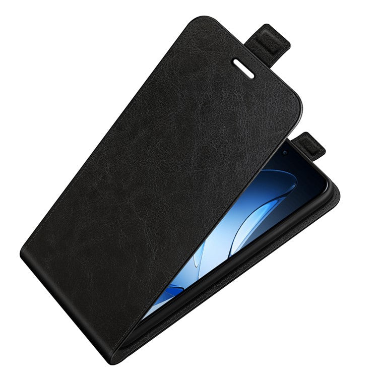 For Oppo Reno13 5G (Global) Case with Card Slots Vertical Flip Leather Phone Cover - Black