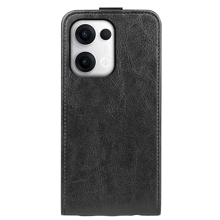 For Oppo Reno13 5G (Global) Case with Card Slots Vertical Flip Leather Phone Cover - Black