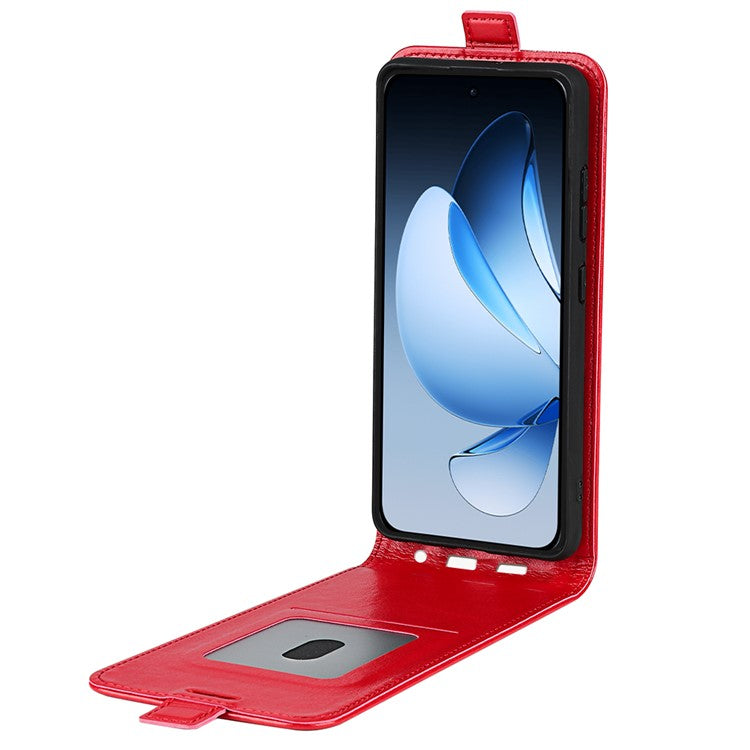For Oppo Reno13 5G (Global) Case with Card Slots Vertical Flip Leather Phone Cover - Red