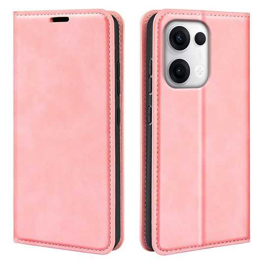 For Oppo Reno13 5G (Global) Case Skin Touch Leather Wallet Phone Cover - Pink