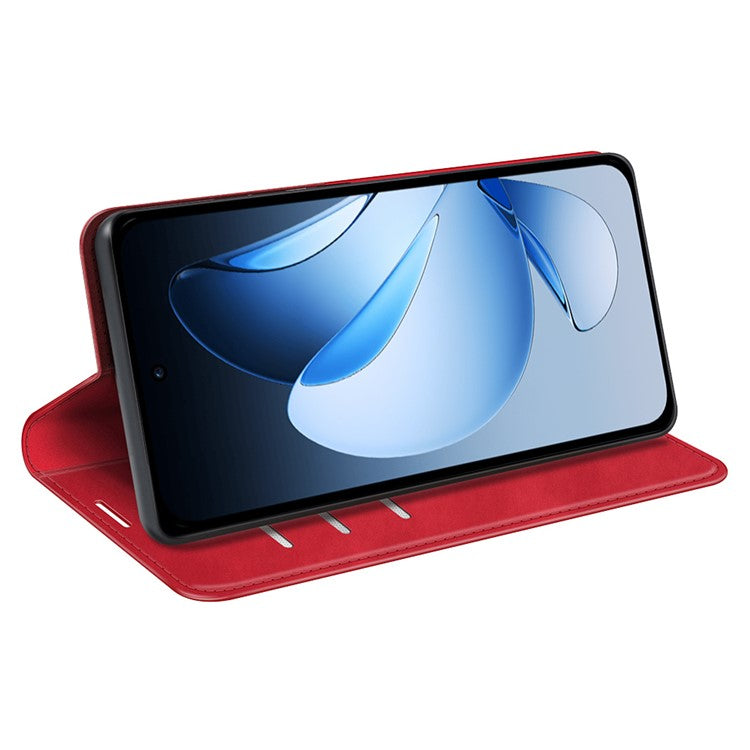 For Oppo Reno13 5G (Global) Case Skin Touch Leather Wallet Phone Cover - Red