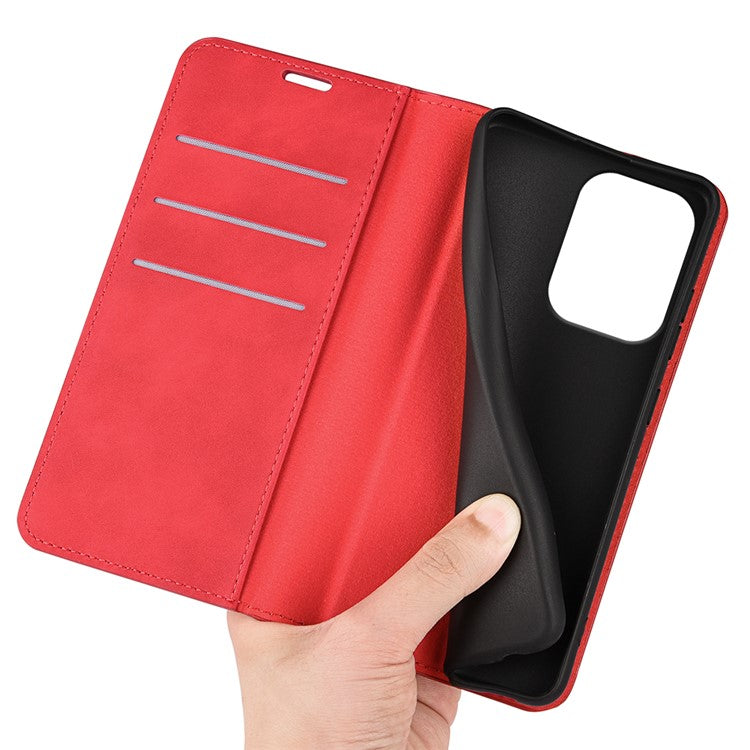 For Oppo Reno13 5G (Global) Case Skin Touch Leather Wallet Phone Cover - Red