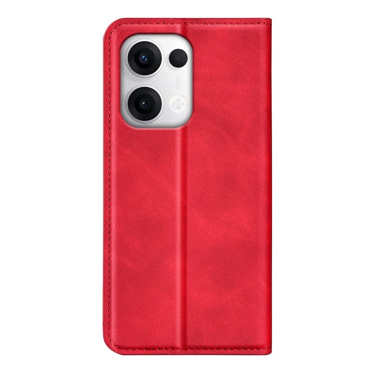 For Oppo Reno13 5G (Global) Case Skin Touch Leather Wallet Phone Cover - Red