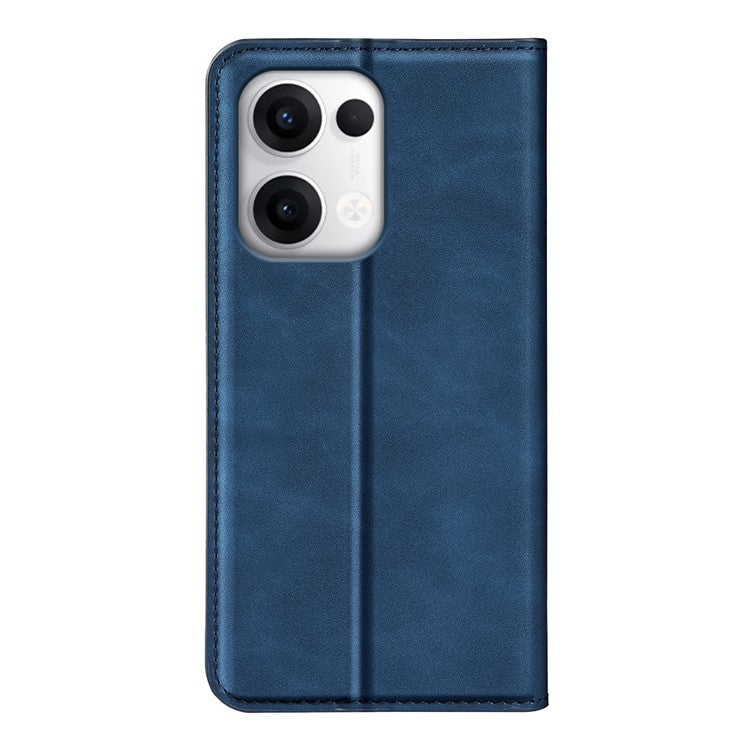For Oppo Reno13 5G (Global) Case Skin Touch Leather Wallet Phone Cover - Blue