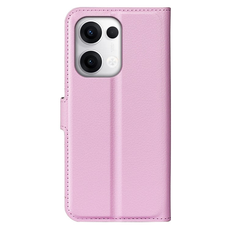 For Oppo Reno13 Pro 5G Case Litchi Texture Shockproof Leather Wallet Phone Cover - Pink