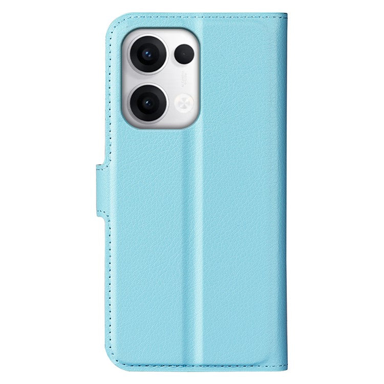 For Oppo Reno13 Pro 5G Case Litchi Texture Shockproof Leather Wallet Phone Cover - Blue