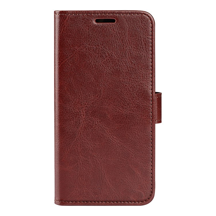 For Oppo Reno13 Pro 5G Wallet Case Crazy Horse Texture Stand Leather Phone Cover - Brown