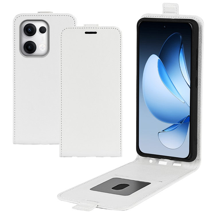 For Oppo Reno13 Pro 5G Case with Card Slots Vertical Flip Leather Phone Cover - White