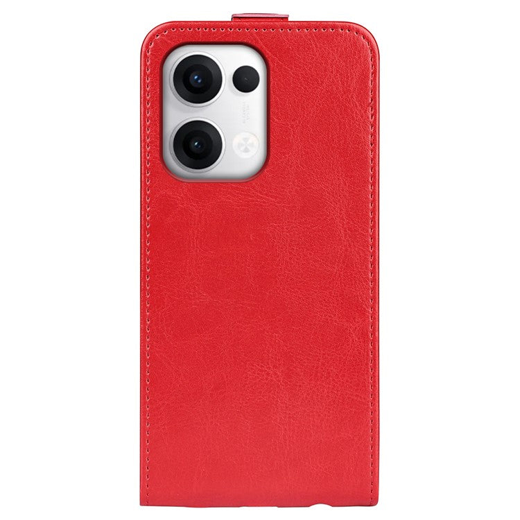 For Oppo Reno13 Pro 5G Case with Card Slots Vertical Flip Leather Phone Cover - Red