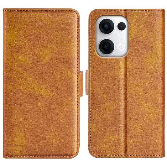 For Oppo Reno13 Pro 5G Stand Case Calf Texture Leather Wallet Phone Cover - Yellow