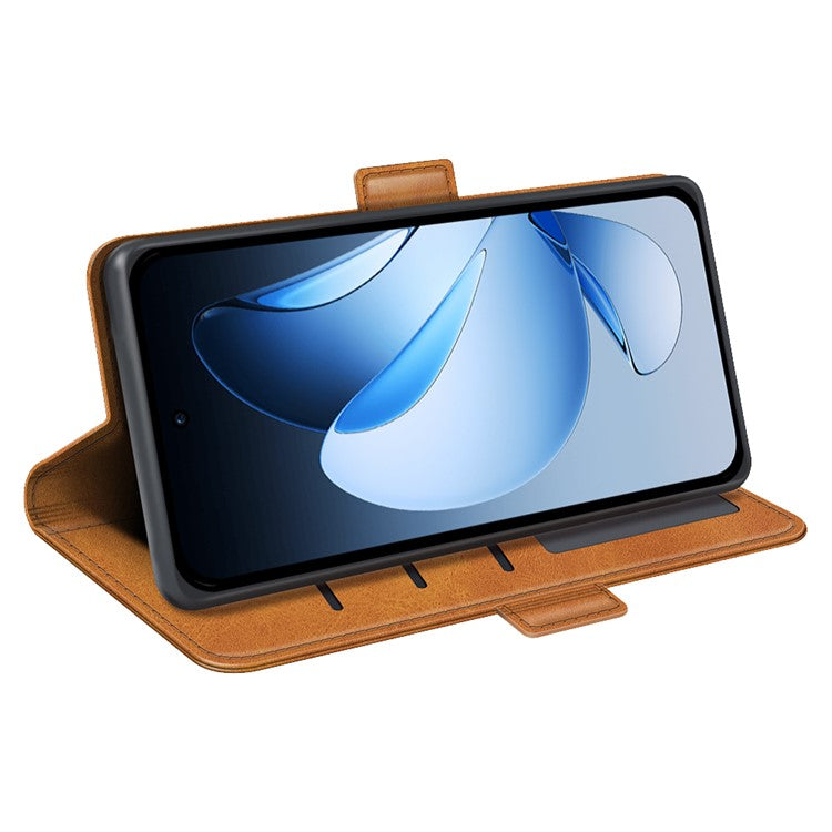 For Oppo Reno13 Pro 5G Stand Case Calf Texture Leather Wallet Phone Cover - Yellow