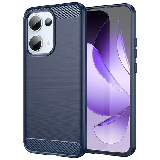 For Oppo Reno13 5G (Global) Case Protective Phone Cover Carbon Fiber Texture Brushed - Blue