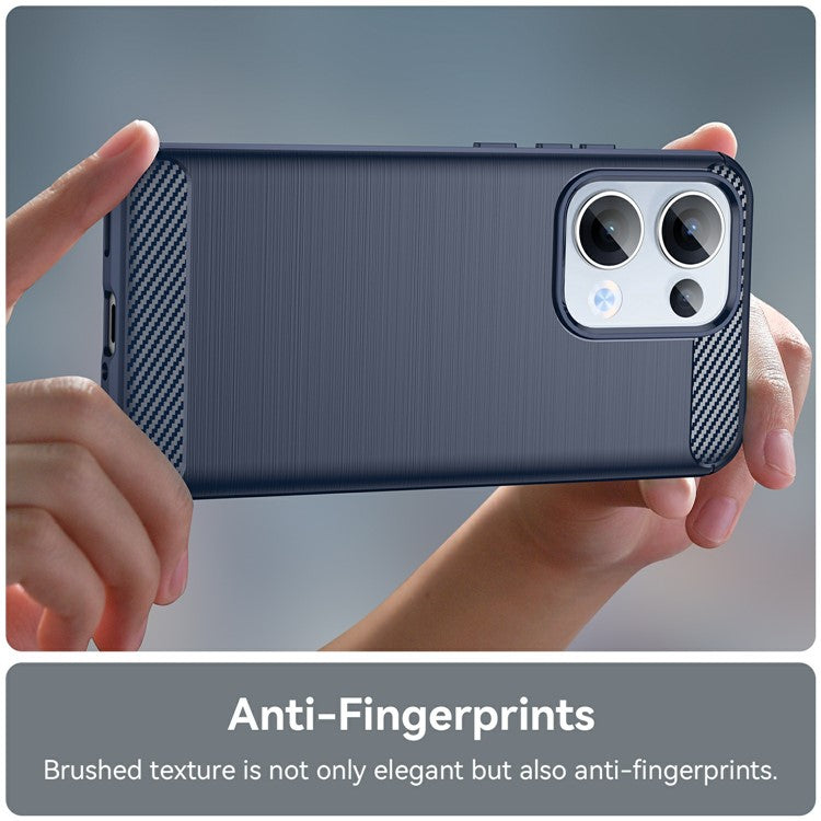 For Oppo Reno13 5G (Global) Case Protective Phone Cover Carbon Fiber Texture Brushed - Blue