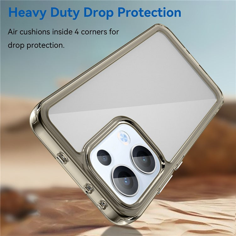 For Oppo Reno13 5G (Global) Case TPU + Acrylic Protective Clear Phone Cover - Transparent Grey