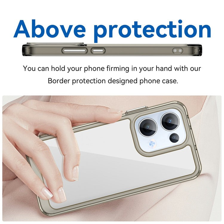 For Oppo Reno13 5G (Global) Case TPU + Acrylic Protective Clear Phone Cover - Transparent Grey