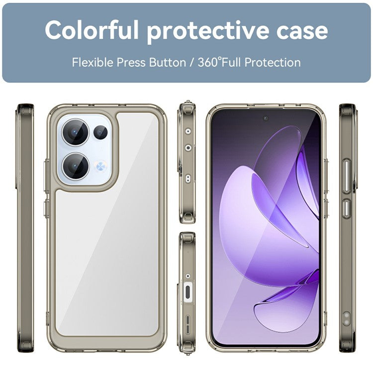 For Oppo Reno13 5G (Global) Case TPU + Acrylic Protective Clear Phone Cover - Transparent Grey