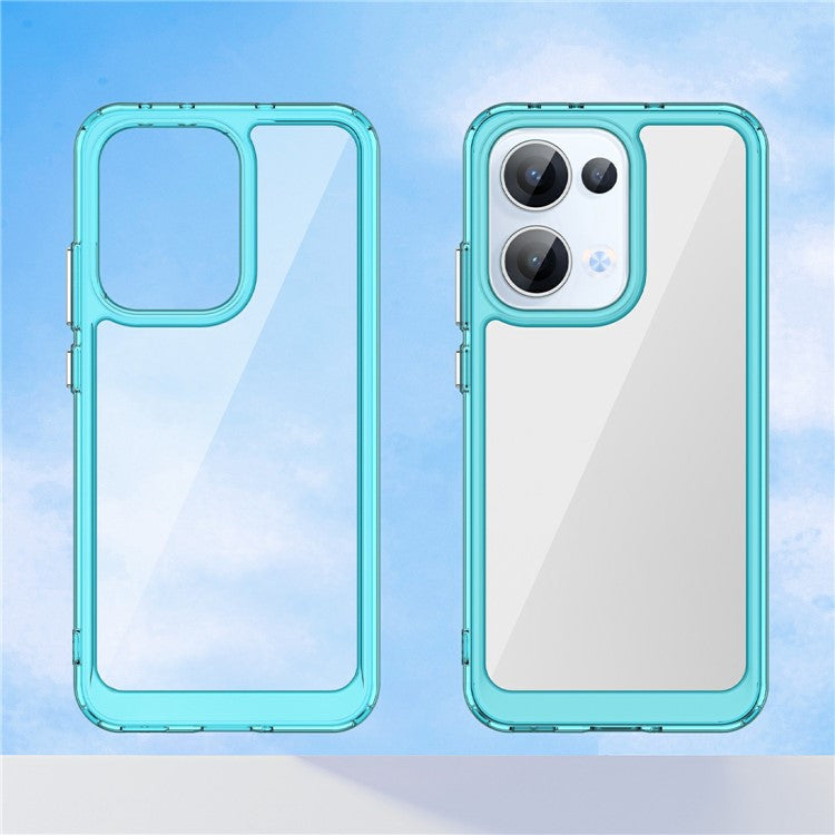 For Oppo Reno13 5G (Global) Case TPU + Acrylic Protective Clear Phone Cover - Transparent Blue
