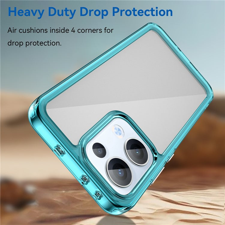For Oppo Reno13 5G (Global) Case TPU + Acrylic Protective Clear Phone Cover - Transparent Blue