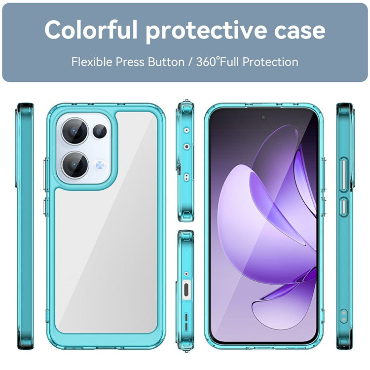 For Oppo Reno13 5G (Global) Case TPU + Acrylic Protective Clear Phone Cover - Transparent Blue