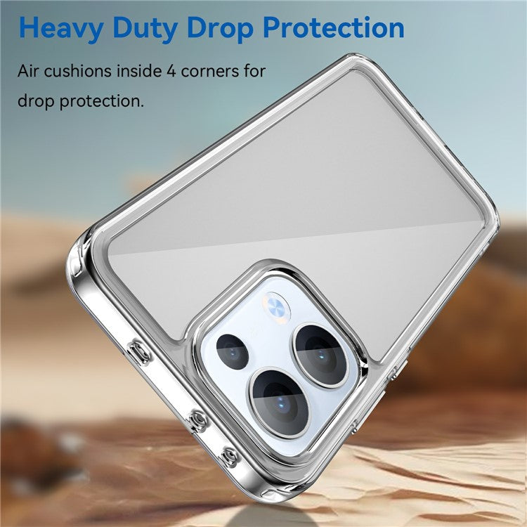 For Oppo Reno13 5G (Global) Case TPU + Acrylic Protective Clear Phone Cover - Transparent