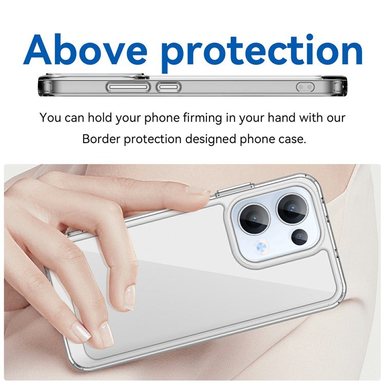 For Oppo Reno13 5G (Global) Case TPU + Acrylic Protective Clear Phone Cover - Transparent