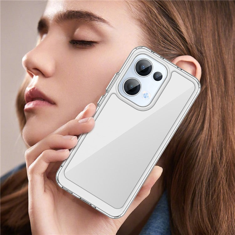 For Oppo Reno13 5G (Global) Case TPU + Acrylic Protective Clear Phone Cover - Transparent