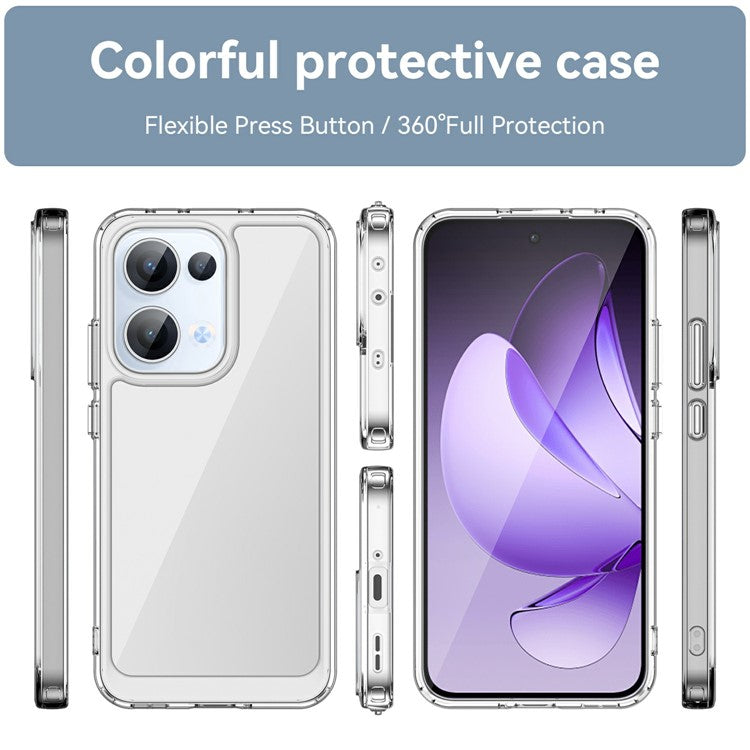 For Oppo Reno13 5G (Global) Case TPU + Acrylic Protective Clear Phone Cover - Transparent