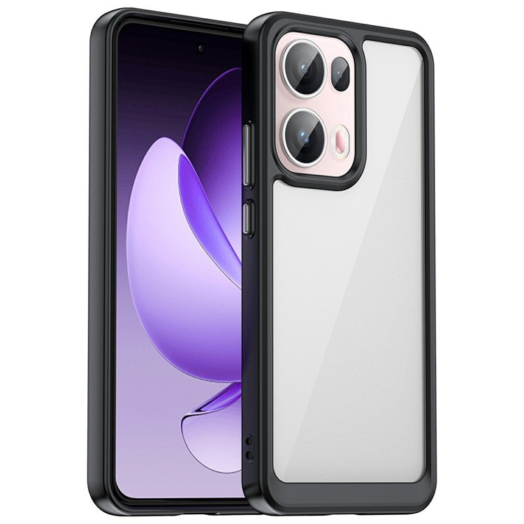 For Oppo Reno13 Pro 5G Case TPU + Acrylic Protective Clear Phone Cover - Black