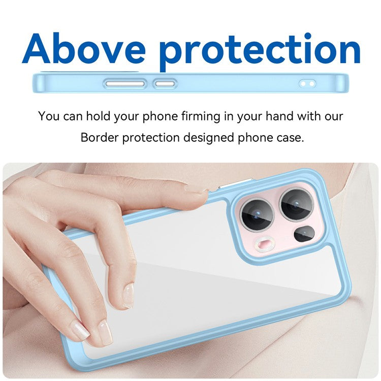 For Oppo Reno13 Pro 5G Case TPU + Acrylic Protective Clear Phone Cover - Blue