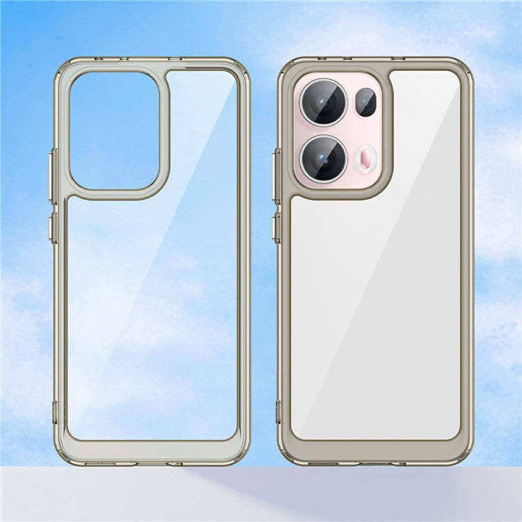 For Oppo Reno13 Pro 5G Case TPU + Acrylic Protective Clear Phone Cover - Transparent Grey