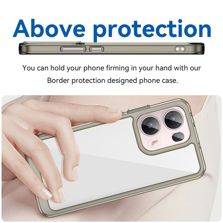 For Oppo Reno13 Pro 5G Case TPU + Acrylic Protective Clear Phone Cover - Transparent Grey