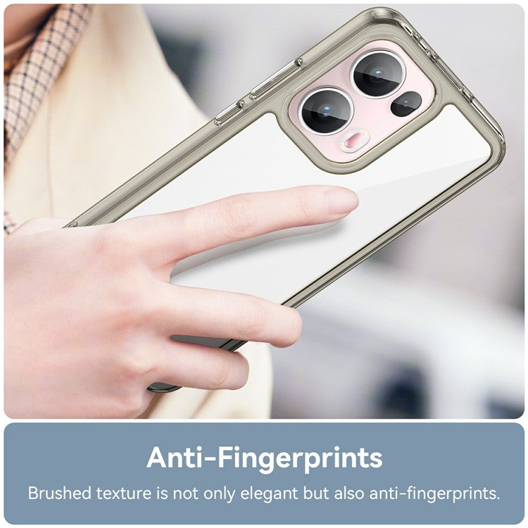 For Oppo Reno13 Pro 5G Case TPU + Acrylic Protective Clear Phone Cover - Transparent Grey
