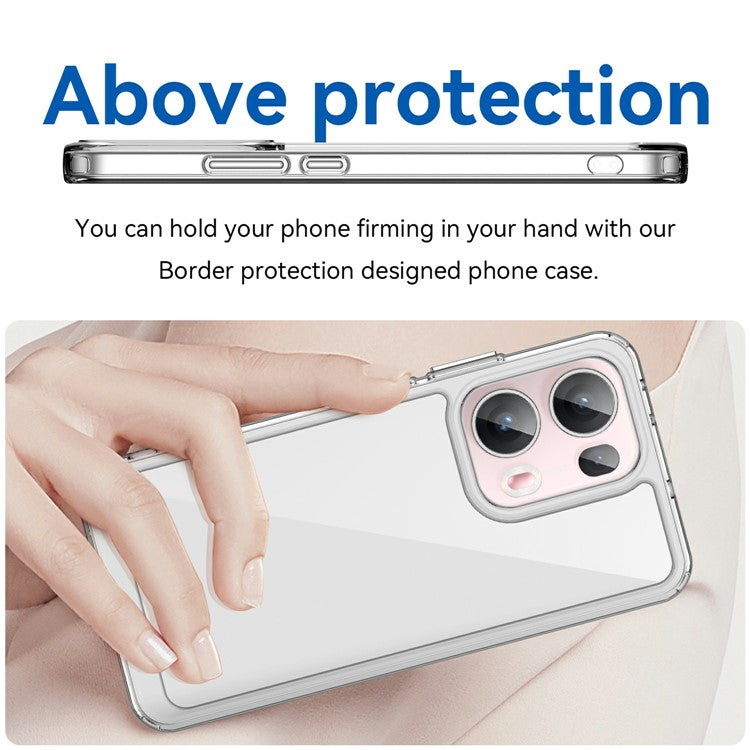 For Oppo Reno13 Pro 5G Case TPU + Acrylic Protective Clear Phone Cover - Transparent