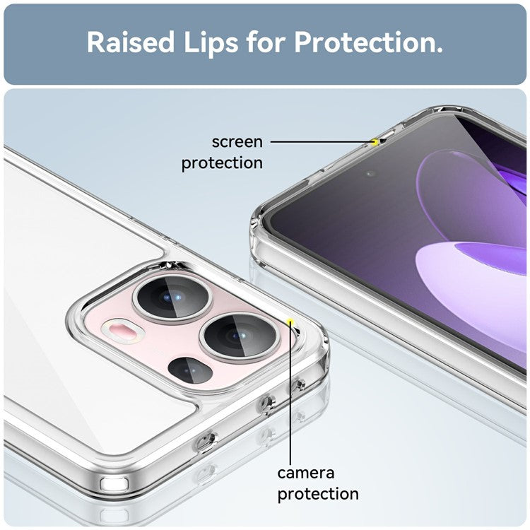 For Oppo Reno13 Pro 5G Case TPU + Acrylic Protective Clear Phone Cover - Transparent