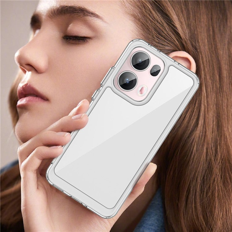For Oppo Reno13 Pro 5G Case TPU + Acrylic Protective Clear Phone Cover - Transparent