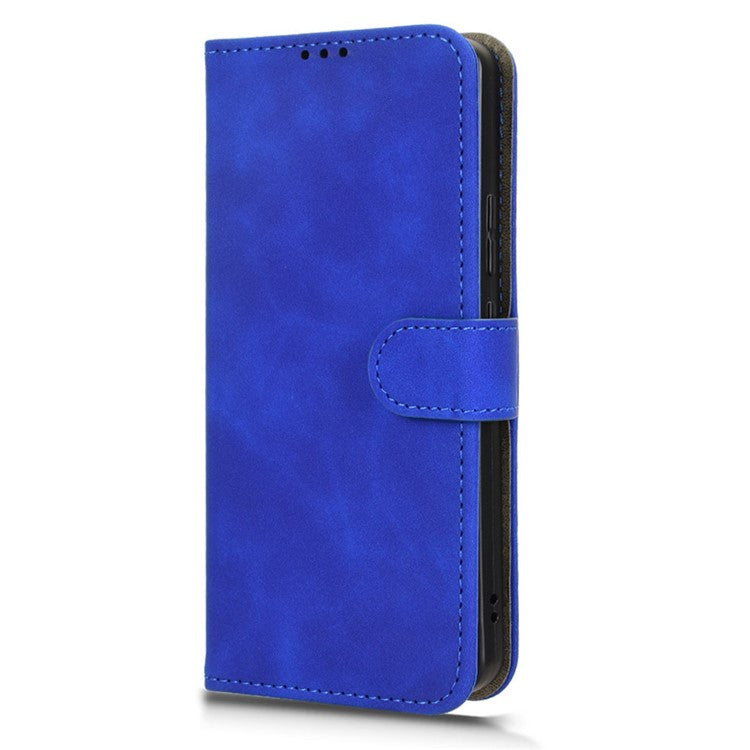 For Oppo Reno13 F 5G Leather Case Skin Feel Anti Drop Wallet Flip Phone Cover - Blue
