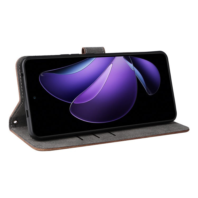 For Oppo Reno13 F 5G / 4G Wallet Case RFID Blocking PU Leather Cover Stand View - Brown