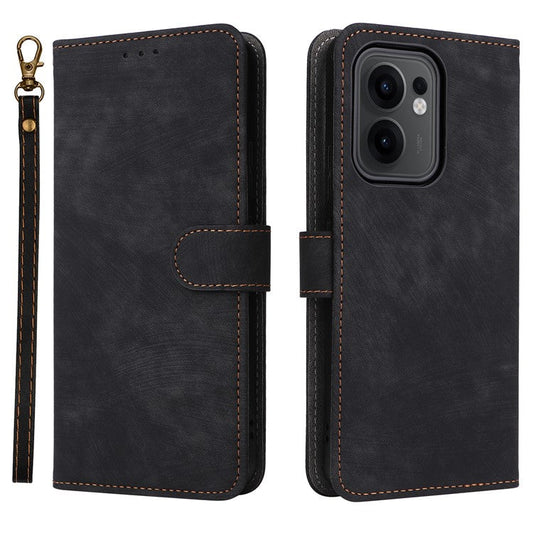 For Oppo Reno13 F 5G / 4G Wallet Case RFID Blocking PU Leather Cover Stand View - Black