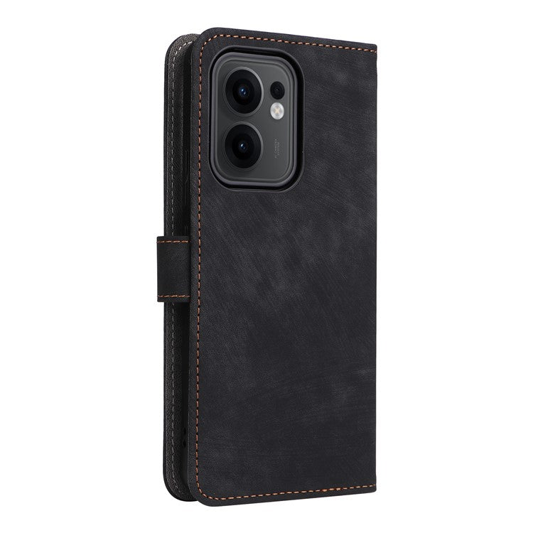 For Oppo Reno13 F 5G / 4G Wallet Case RFID Blocking PU Leather Cover Stand View - Black