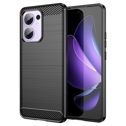 For Oppo Reno13 F 5G Case Protective Phone Cover Carbon Fiber Texture Brushed - Black