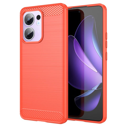 For Oppo Reno13 F 5G Case Protective Phone Cover Carbon Fiber Texture Brushed - Red