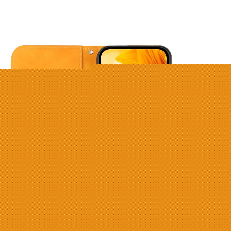 For Oppo Reno13 5G (Global) Case Sunflower Imprint PU Leather Phone Cover with Long Strap - Yellow