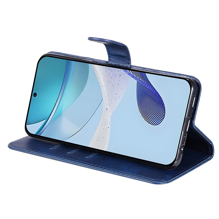 For Oppo Reno13 Pro 5G Case Zipper Wallet Calf Texture PU Leather Phone Cover - Blue