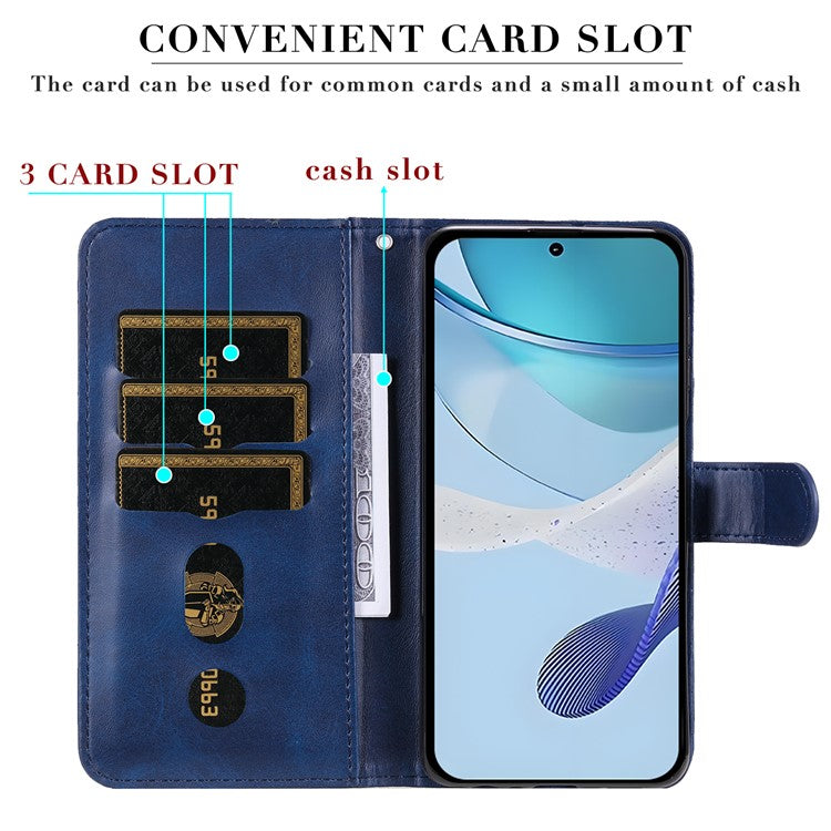 For Oppo Reno13 Pro 5G Case Zipper Wallet Calf Texture PU Leather Phone Cover - Blue