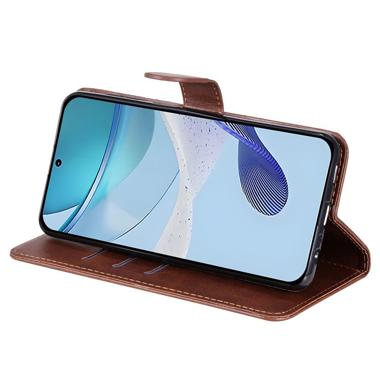 For Oppo Reno13 Pro 5G Case Zipper Wallet Calf Texture PU Leather Phone Cover - Brown