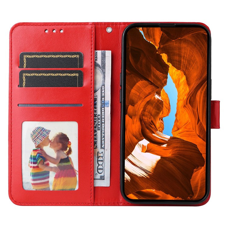 For Oppo Reno13 F 5G Case Sunflower Imprint Leather Wallet Phone Cover - Red