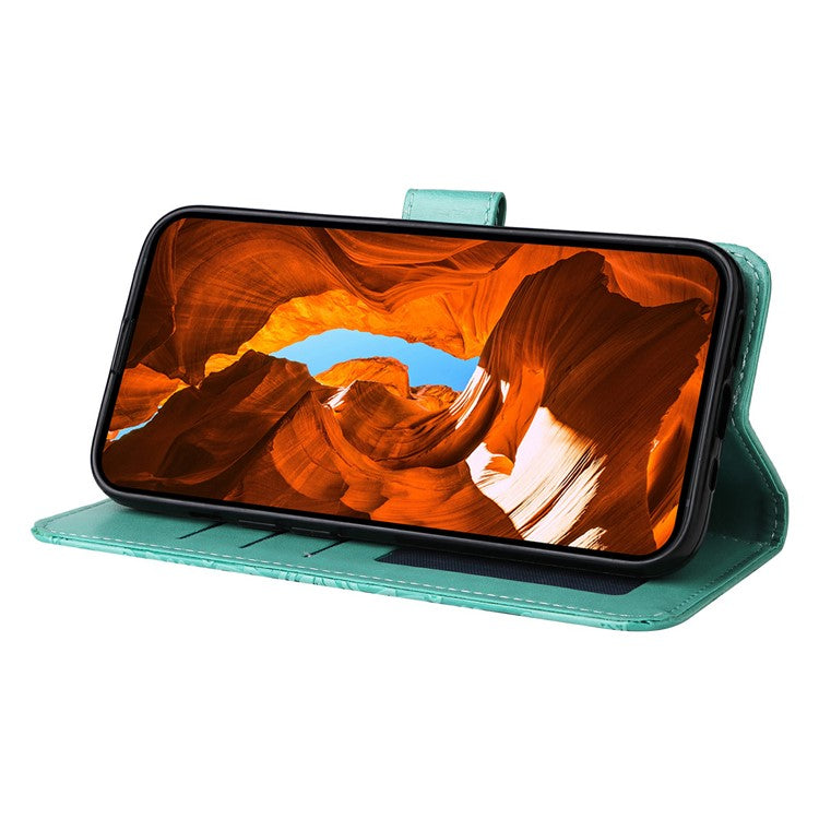 For Oppo Reno13 F 5G Case Sunflower Imprint Leather Wallet Phone Cover - Green