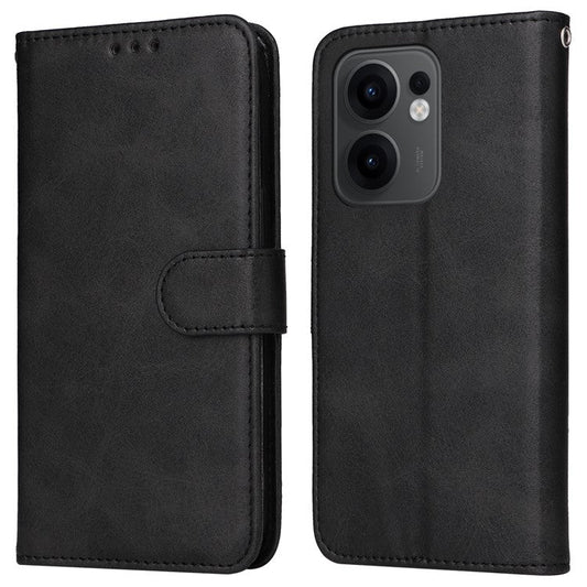 For Oppo Reno13 F 5G Case Wallet PU Leather Folio Flip Phone Cover - Black