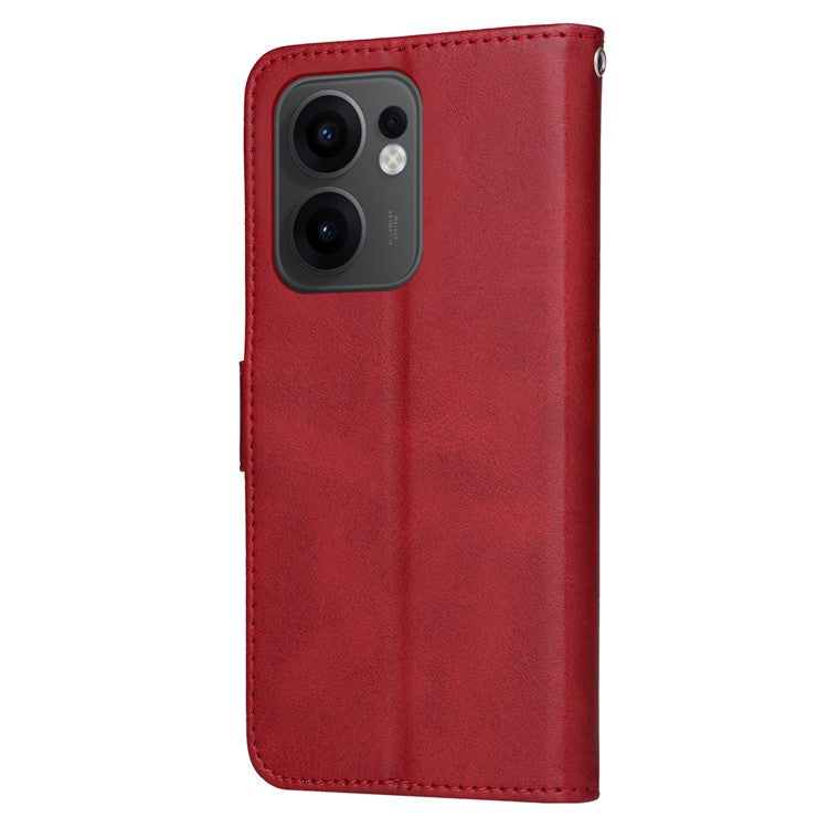 For Oppo Reno13 F 5G Case Wallet PU Leather Folio Flip Phone Cover - Red