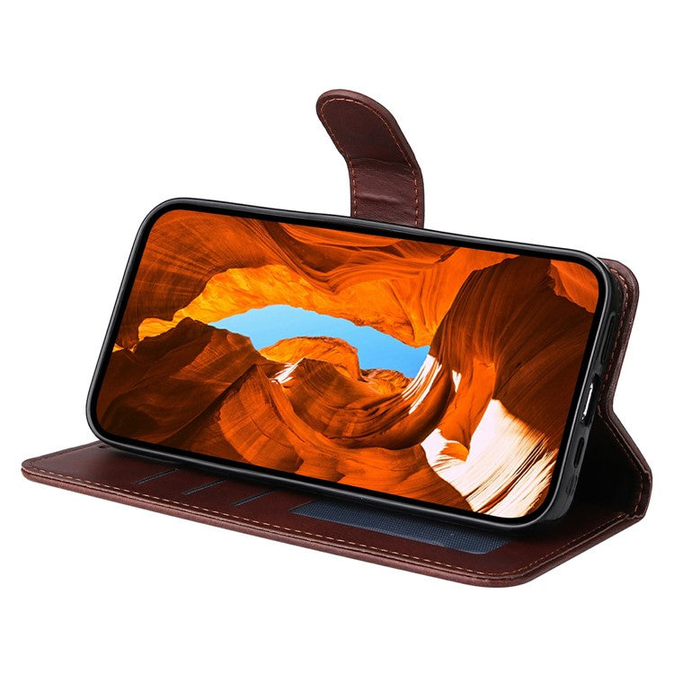 For Oppo Reno13 F 5G Case Wallet PU Leather Folio Flip Phone Cover - Brown